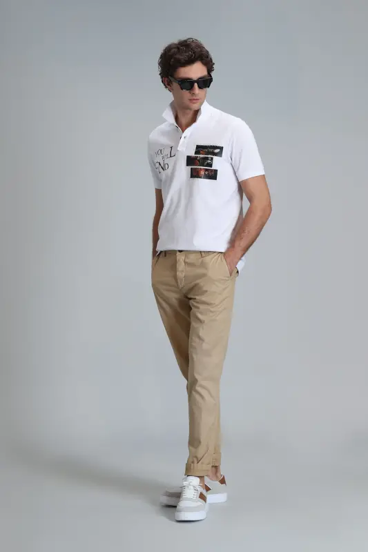 Tom Smart Erkaklar uchun Chino Shim Slim Fit Tuya Rangi - 3