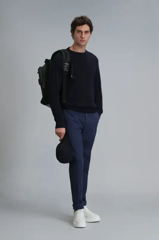 Tom Smart Erkaklar uchun Chino Shimlar Slim Fit Ko'k - LUFIAN