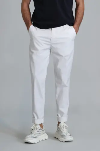 Tom Smart Erkaklar uchun Chino Shimlar Slim Fit Oq - LUFIAN (1)