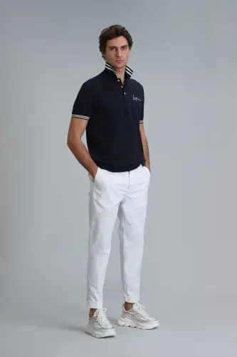Tom Smart Erkek Chino Pantolon Slim Fit Beyaz - Beyaz - 1