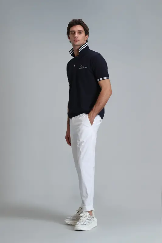 Tom Smart Erkek Chino Pantolon Slim Fit Beyaz - Beyaz - 4