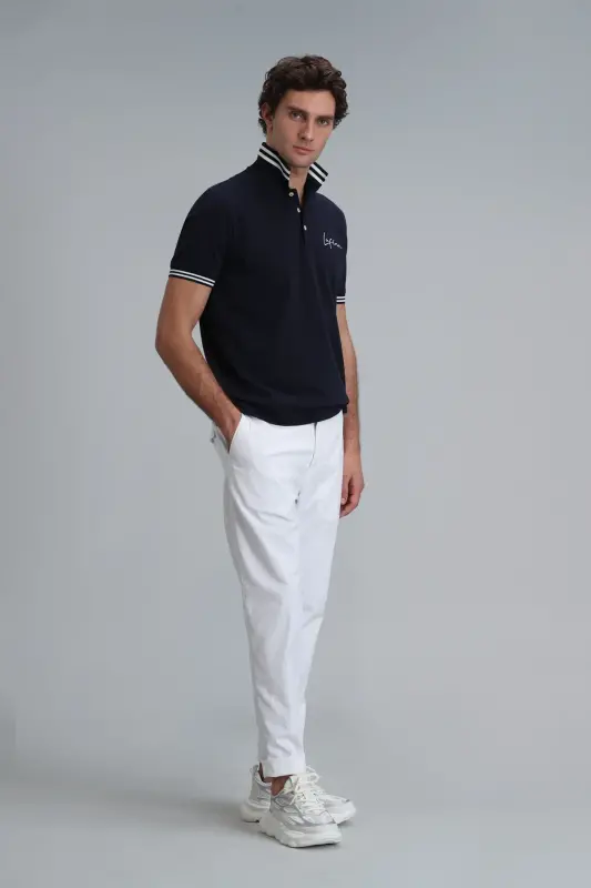 Tom Smart Erkek Chino Pantolon Slim Fit Beyaz - Beyaz - 5