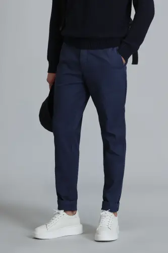 Tom Smart Erkek Chino Pantolon Slim Fit Lacivert-Lacivert - LUFIAN (1)