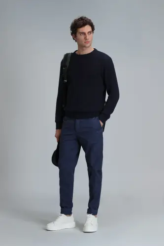 Tom Smart Erkek Chino Pantolon Slim Fit Lacivert - Lacivert - 5