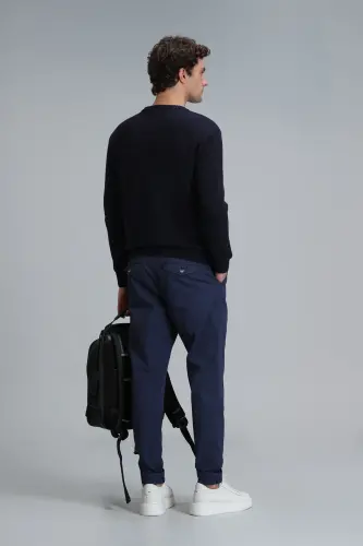 Tom Smart Erkek Chino Pantolon Slim Fit Lacivert - Lacivert - 6