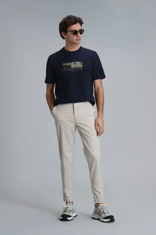 Tom Smart Men's Chino Pants Slim Fit Beige - LUFIAN