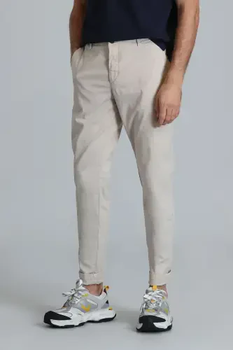 Tom Smart Men's Chino Pants Slim Fit Beige - LUFIAN (1)
