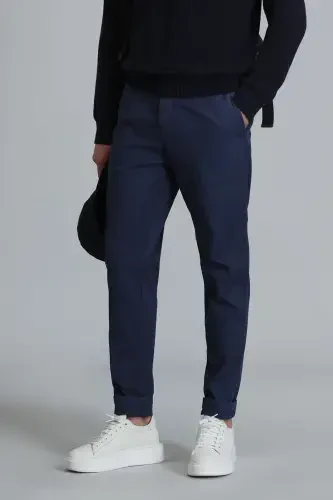 Tom Smart Men's Chino Pants Slim Fit Navy - LUFIAN (1)