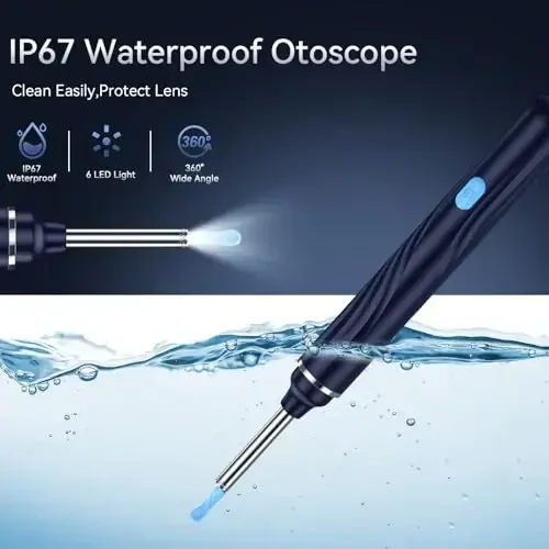 Tomaje Ear Wax Removal Tool Camera, Ear Cleaner with Camera, 1080P HD Ear Camera and 6 LED Light, Ear Wax Removal Kit with 6 Ear Pick, 6 Pcs Ear Set, Ear Camera Wax Removal for iOS & Android, Blue - 7