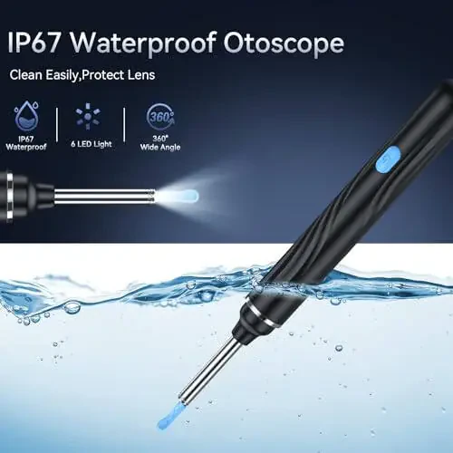 Tomaje Ear Wax Removal Tool Camera, Ear Cleaner with Camera, 1080P HD Ear Camera and 6 LED Light, Ear Wax Removal Kit with 6 Ear Picks, 6 Pcs Ear Set, Ear Camera Wax Removal for iOS & Android, Black - 7