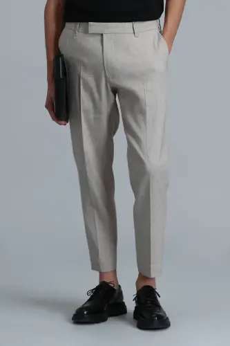 Tomas Smart Erkek Chino Pantolon Comfrot Fit Bej - LUFIAN (1)
