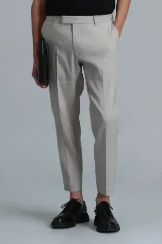 Tomas Smart Men's Chino Pants Comfort Fit Beige - LUFIAN (1)