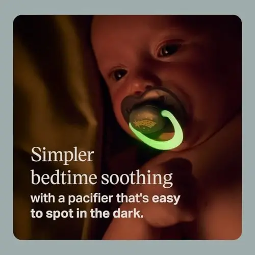 Tommee Tippee Gece Emziği, 0-6 Ay, Simetrik Silikon Emzik Ucu, BPA İçermez, Karanlıkta Parlayan Teknoloji, Twilight Tonları, 4'lü Paket - TOMMEE (1)