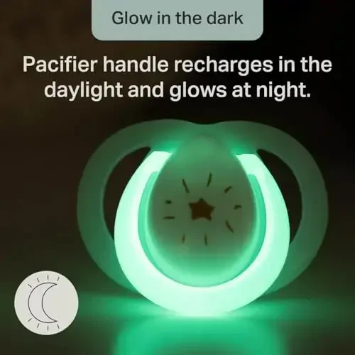 Tommee Tippee Nighttime pacifiers, 6-18 months, 6 pack of glow in the dark pacifiers with symmetrical silicone baglet - 4