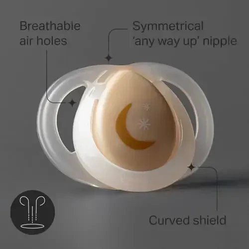 Tommee Tippee tungi so'rg'ich, 6-18 oy, simmetrik silikon qopqoq, BPA-siz so'rg'ichlar, qorong'uda porlash texnologiyasi, pushti kamalak, 6 dona - 3