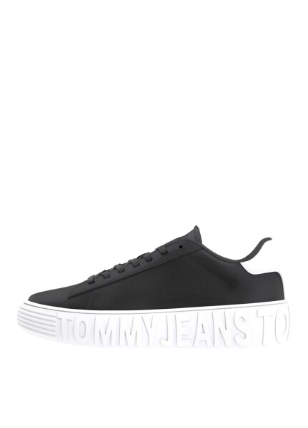 Tommy Hilfiger Black Men's Leather Sneaker, Leather Outsole - 10