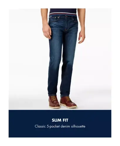 Tommy Hilfiger erkaklar uchun tor bichimli stretch jinsi shimlar - 6