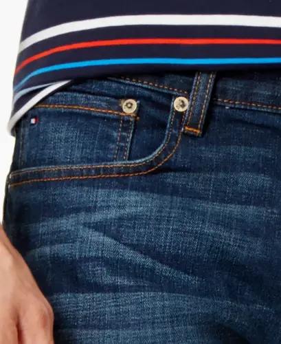 Tommy Hilfiger Men's Slim-Fit Stretch Jeans - Medium Wash - 4
