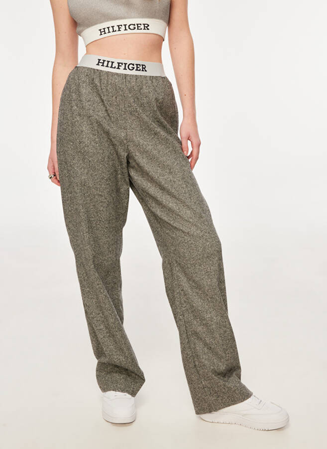 Tommy Hilfiger High Waist Regular Fit Grey Women's Trousers WW0WW404360IM - 3