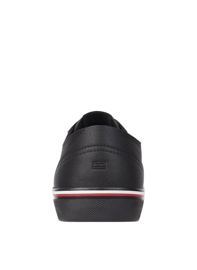 Tommy Hilfiger Siyah Erkek Sneaker CORPORATE VULC DERİ - 4