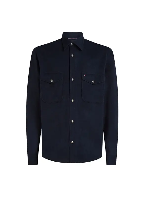 Tommy Hilfiger Slim Fit Tugmali Yoqa Moviy Erkak Ko'ylak MW0MW33761 - TOMMY HILFIGER