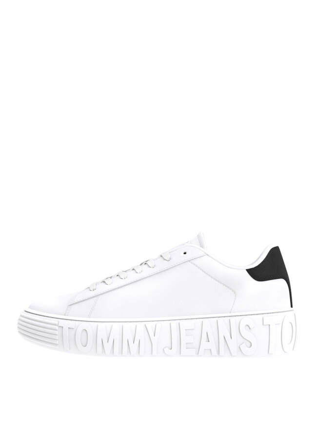 Tommy Hilfiger White Men's Leather Sneaker TOMMY JEANS LEATHER OUTSOLE - 10