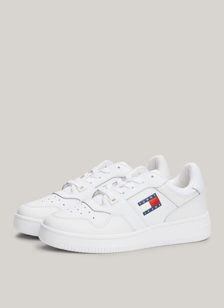 Tommy Hilfiger White Women's Leather Sneaker EN0EN02505YBS - 8