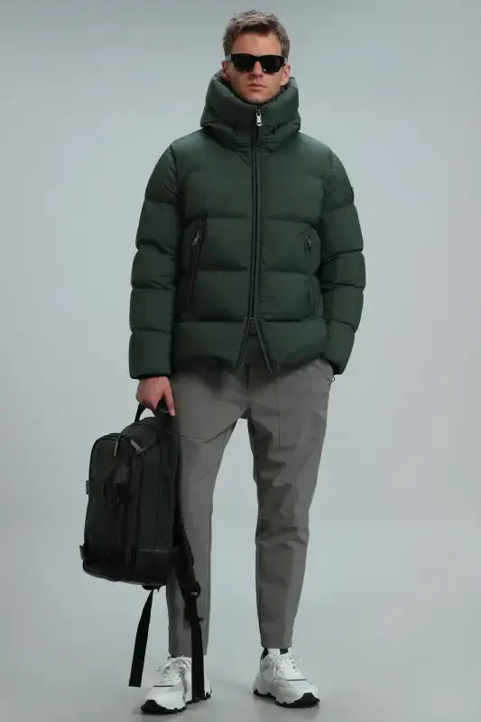 Tommy Kaz Patak Erkak Palto Yashil-Yashil - 2