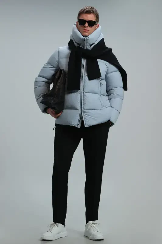 Tommy Kaz Tüyü Erkek Mont Mavi-Mavi - 2