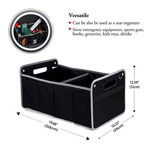 TongSheng Car Storage Organizer,Collapsible Multi Compartment Car Organizer,With Net Pocket Organizer,Non Slip Bottom,Adjustable Securing Straps,Foldable Cover,Placed Anywhere for Fiat 500 2011-2024 - 3