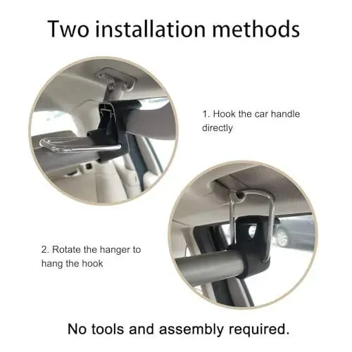 TongSheng Car Clothes Hanger Bar, Expandable Heavy Duty Car Clothes Rack Expanded to 63 inches,Solid Metal Hanger Hooks and No-Slip Dividers Compatible with Nissan Pathfinder 2013-2018, Black - 3