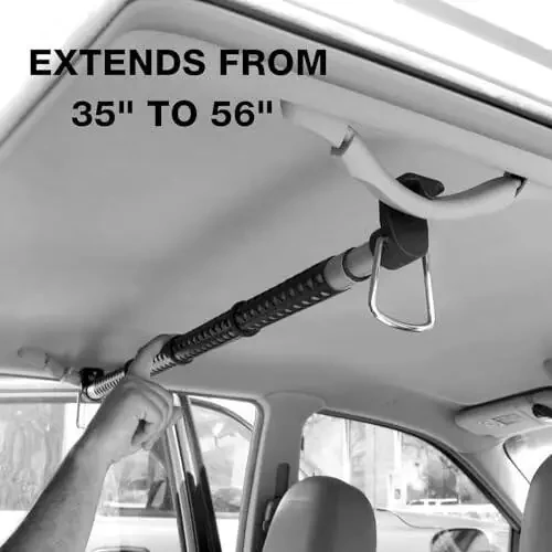 TongSheng Car Clothes Hanger Bar, Expandable Heavy Duty Car Clothes Rack Expanded to 63 inches,Solid Metal Hanger Hooks and No-Slip Dividers Compatible with Nissan Pathfinder 2013-2018, Black - 7