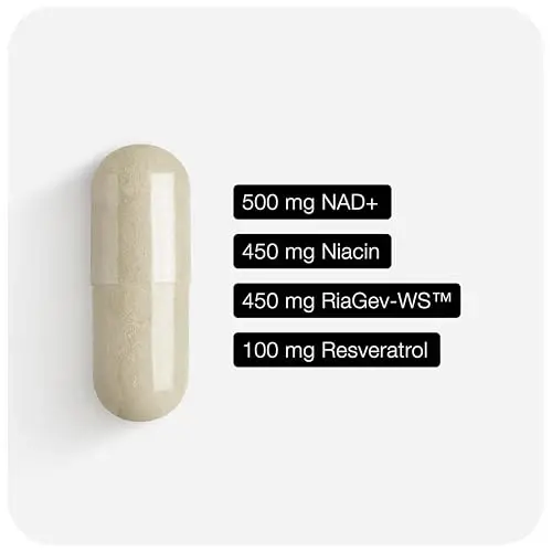 Toniiq Liposomal NAD+ and Resveratrol Supplement - 1500mg | Ultra High Strength NAD Supplement—Clinically Studied Ingredients with Patented RiaGev-WS™, Resveratrol & Niacin—180 Capsules - 3