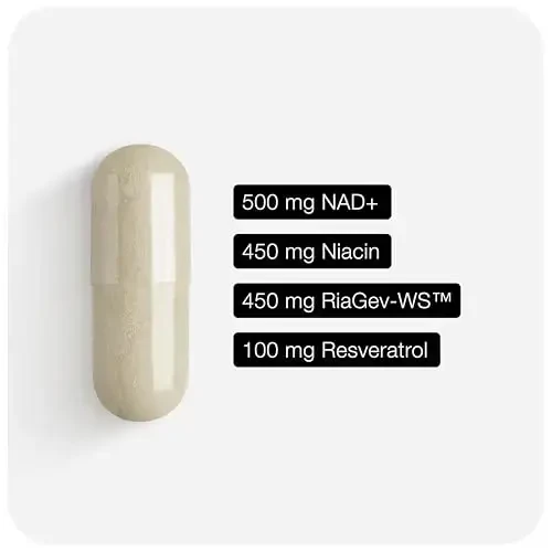Toniiq NAD+ Supplement 1500mg - Ultra High Strength NAD Supplement with Clinically Studied Ingredients with Patented RiaGev-WS™, Resveratrol, and Niacin - 60 Capsules - 2
