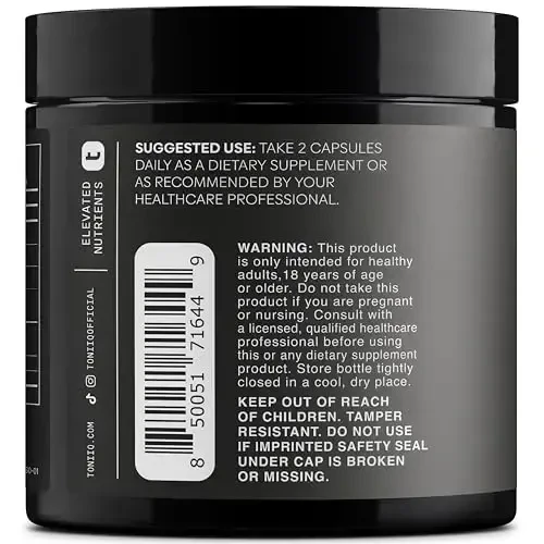 Toniiq NAD+ Supplement 1500mg - Ultra High Strength NAD Supplement with Clinically Studied Ingredients with Patented RiaGev-WS™, Resveratrol, and Niacin - 60 Capsules - 6