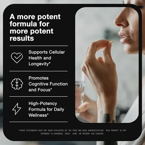 Toniiq NAD+ Supplement 1500mg - Ultra High Strength NAD Supplement with Clinically Studied Ingredients with Patented RiaGev-WS™, Resveratrol, and Niacin - 60 Capsules - 3