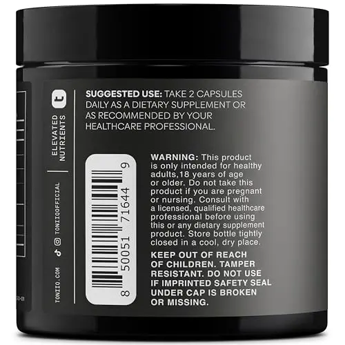 Toniiq NAD+ Supplement 1500mg - Ultra High Strength NAD Supplement with Clinically Studied Ingredients with Patented RiaGev-WS™, Resveratrol, and Niacin - 60 Capsules - 6