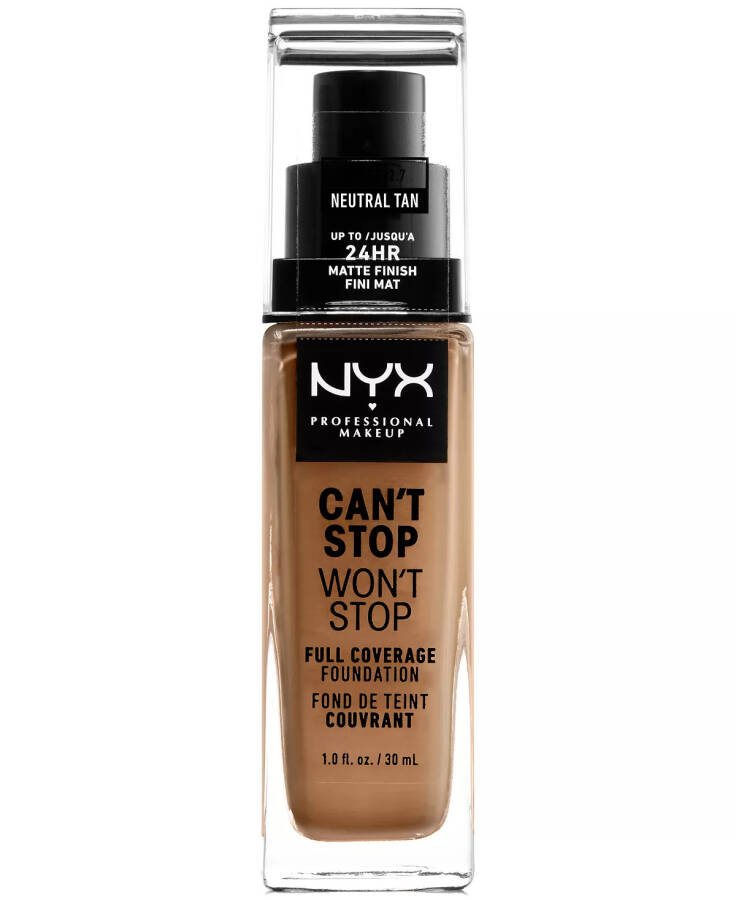 Тонирующий крем Can't Stop Won't Stop Full Coverage Foundation, 1 унция. 12.7 Нейтральный загар (средний светлый / нейтральный подтон) - 1