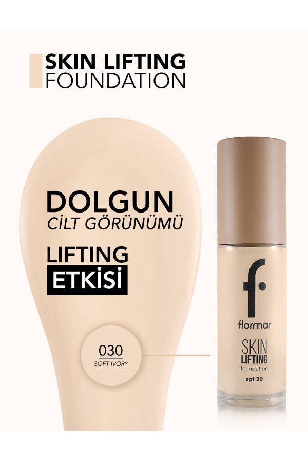 Тонирующий крем-лифтинг SPF30 (ТЕПЛЫЙ ТОН) - Skin Lifting Fdt. - 030 Soft Ivory - 8682536059572 - 4