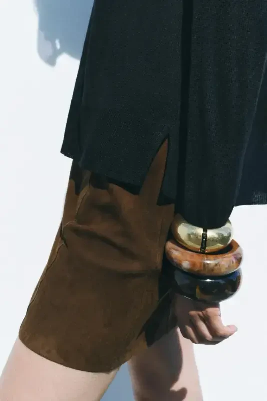 ТОНКИЙ ВЯЗАНЫЙ СВИТЕР-Черный - 4