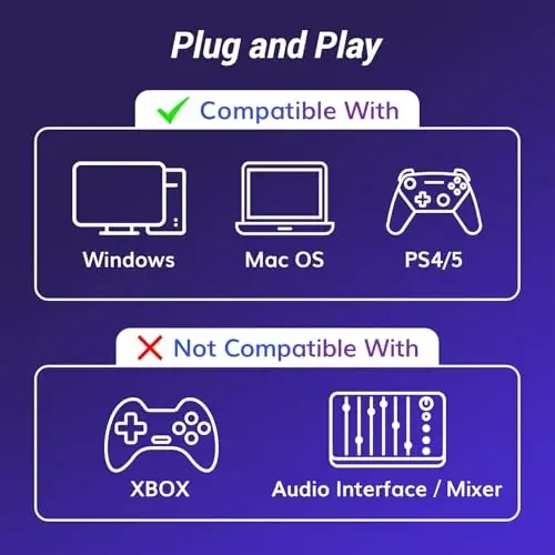 TONOR Gaming Microphone Set, USB Condenser Mic for PC with Stand, Controllable RGB, Quick Mute, Volume Control, for Twitch Streaming, Discord Chatting, 200 cm. /78inch Cable, Desktop Stand TC310 - 2