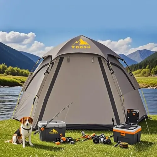 Toogh Camping Tent with Instant Setup, 2/3 Person Weatherproof Tent Easy Quick Set Up in 60 Seconds with Rainfly Backpack Tent for Family Camping & Hiking, Upgraded Ventilation, Center Height 66-inch - 10