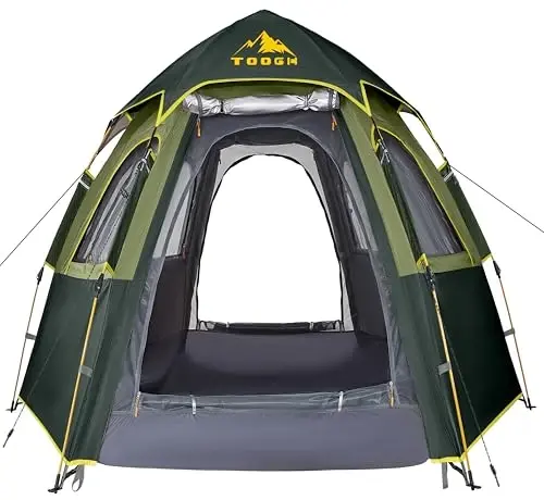 Toogh Camping Tent with Instant Setup, 2/3 Person Weatherproof Tent Easy Quick Set Up in 60 Seconds with Rainfly Backpack Tent for Family Camping & Hiking, Upgraded Ventilation,Center Height 66-inch - 2