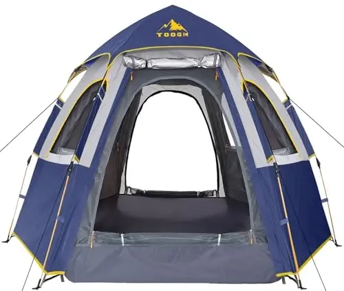 Toogh Camping Tent with Instant Setup, 2/3 Person Weatherproof Tent Easy Quick Set Up in 60 Seconds with Rainfly Backpack Tent for Family Camping & Hiking, Upgraded Ventilation,Center Height 66-inch 