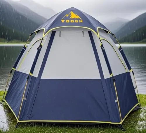 Toogh Camping Tent with Instant Setup, 2/3 Person Weatherproof Tent Easy Quick Set Up in 60 Seconds with Rainfly Backpack Tent for Family Camping & Hiking, Upgraded Ventilation,Center Height 66-inch - 3