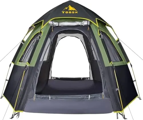 Toogh Camping Tent with Instant Setup, 2/3 Person Weatherproof Tent Easy Quick Set Up in 60 Seconds with Rainfly Backpack Tent for Family Camping & Hiking, Upgraded Ventilation,Center Height 66-inch 
