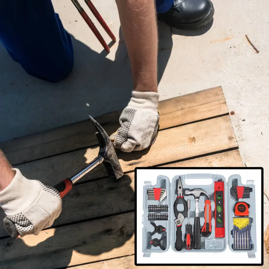 Tool Kit - 132 Issiqlik bilan ishlov berilgan qismlar tashish qutisi bilan - Stalwartdan kvartiralar, yotoqxonalar, uy egalari uchun zarur po'lat qo'l asbobi va asosiy ta'mirlash to'plami - 5