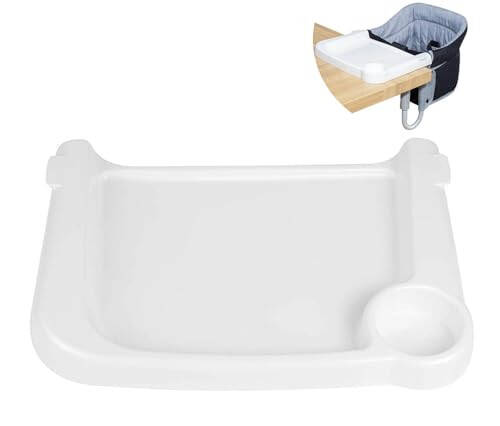 TOONOON Fast Dining Tray, Indispensable Accessory for Hook on High Chair- Make Meal Easy for Child, Removable Dining Tray - Easy to Carry and Install, Non Slip/Space Saver/Reusable, White - 1