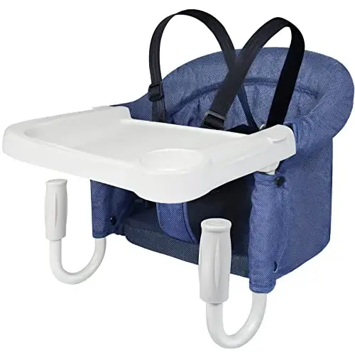 TOONOON Hook On High Chair with Tray, Fast TableChair Clip on TableHigh Chair, HighChair That Attaches to Table Portable Baby Feeding Seat for Baby Toddler Washable for Travel Outside 