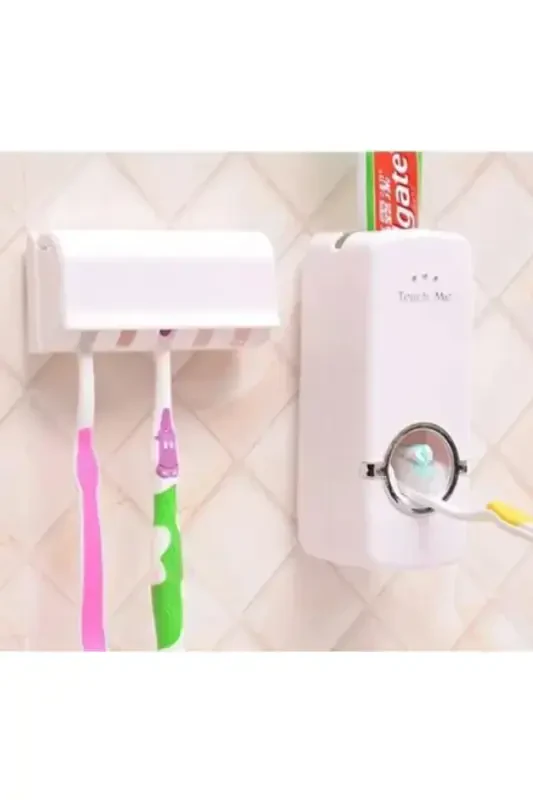 Toothpaste Squeezer And 5-Brush Toothbrush Holder, Paste Dispenser - 1